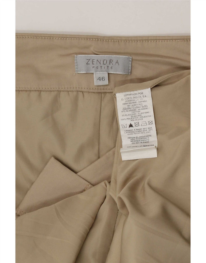 Zendra Damen Minirock EU 46 XL W34 Beige Baumwolle