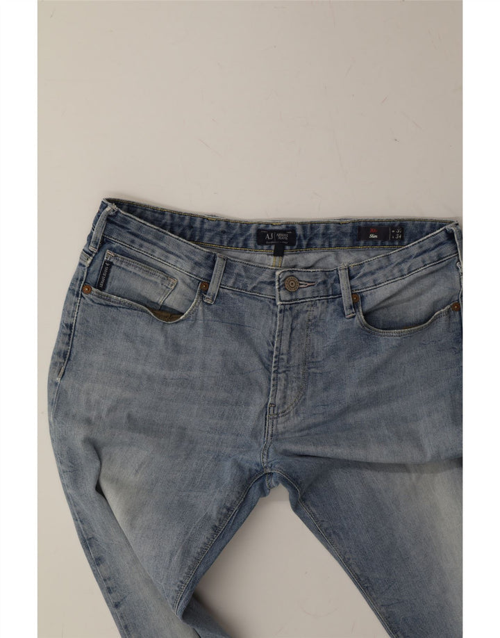 ARMANI Womens Slim Jeans W31 L34 Blue Cotton Vintage Armani and Second-Hand Armani from Messina Hembry 