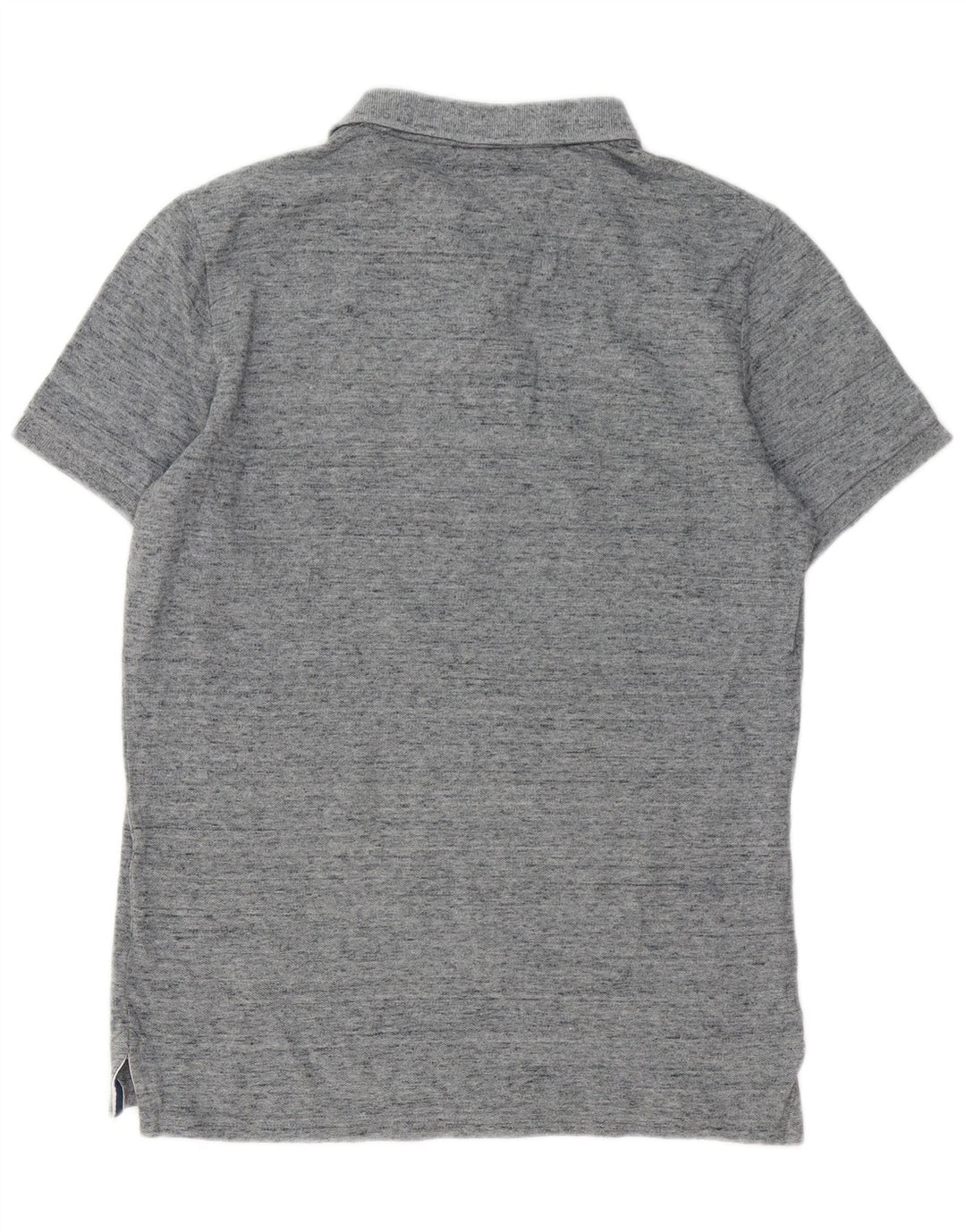 Superdry Herren-Poloshirt aus mittelgrau gesprenkelter Baumwolle mit Grafik