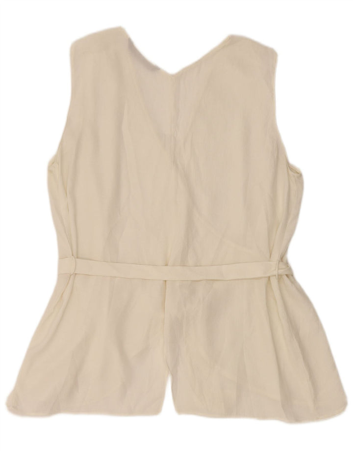 Zara Damen ärmelloses Blusenoberteil UK 18 XL Weiß