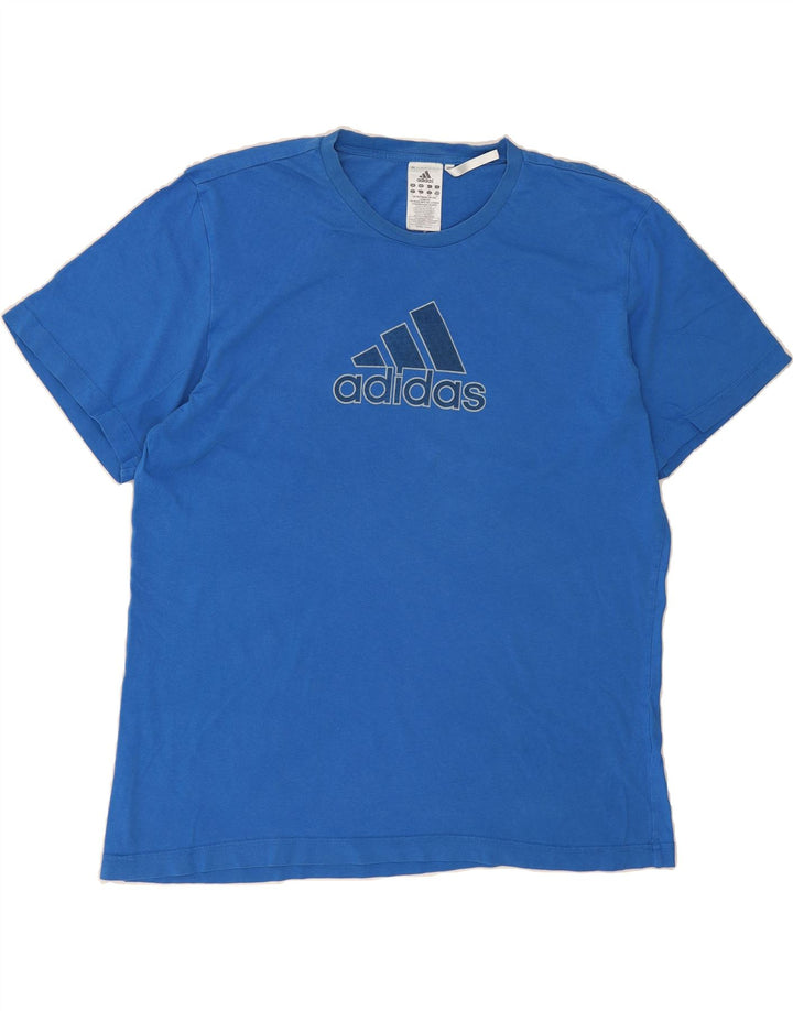 ADIDAS Mens Graphic T-Shirt Top Large Blue Cotton Vintage Adidas and Second-Hand Adidas from Messina Hembry 