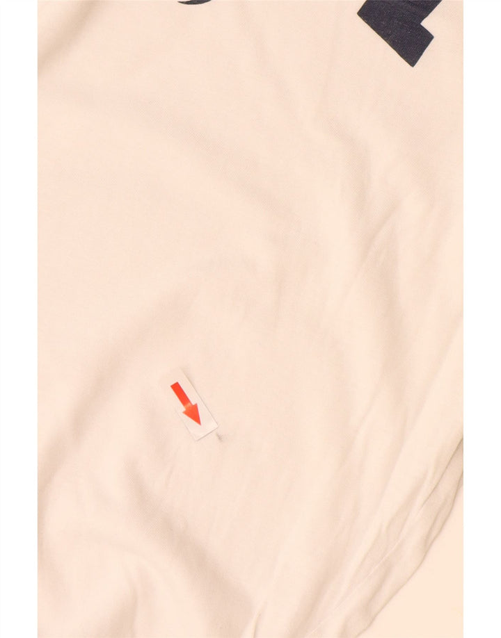 Gant Damen Grafik-T-Shirt-Oberteil UK 14 Mittelweiße Baumwolle
