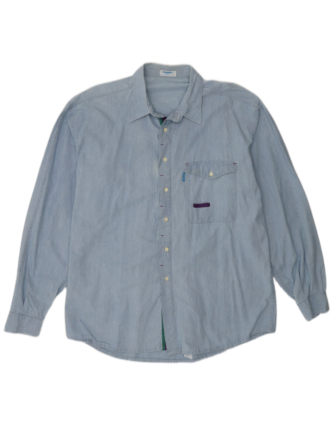 Carrera Herrenhemd XL Blau Baumwolle