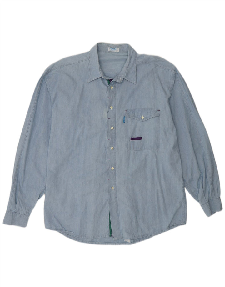 Carrera Herrenhemd XL Blau Baumwolle