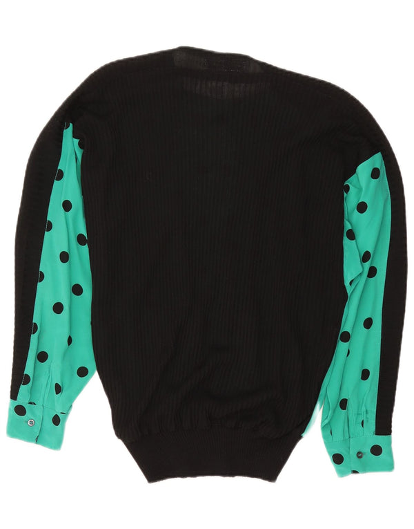 Loretta Di Lorenzo Damen Bluse Top UK 16 Large Green Polka Dot
