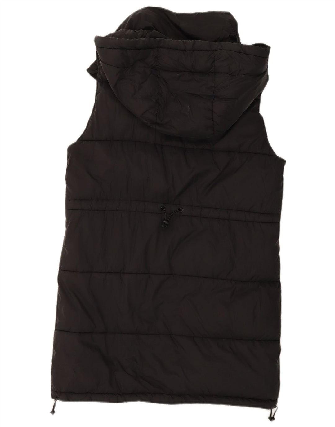 Zara Damen-Kapuzen-Übergröße, wattierte Weste, UK 10, Größe S, Schwarz, Polyester