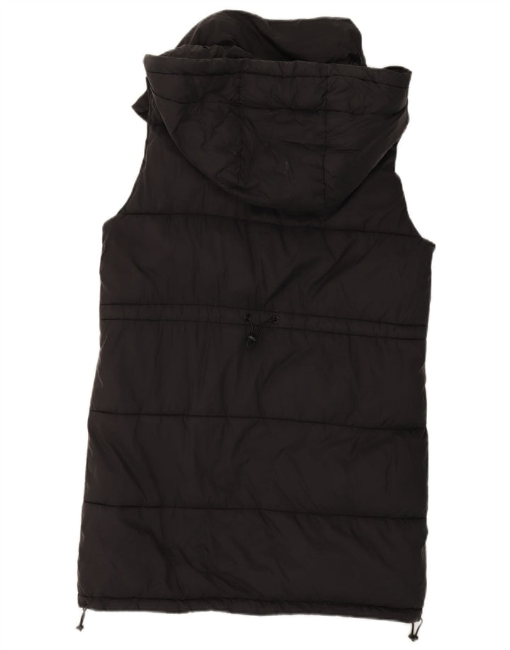 Zara Damen-Kapuzen-Übergröße, wattierte Weste, UK 10, Größe S, Schwarz, Polyester