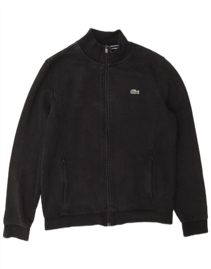 Lacoste Herren-Trainingsanzug-Top-Jacke aus mittelschwarzer Baumwolle