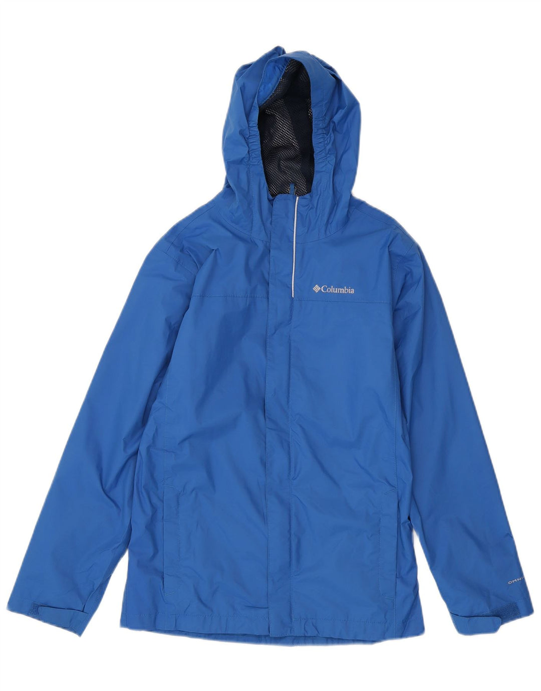Columbia Jungen Omni-Tech Regenjacke mit Kapuze, 14–15 Jahre, groß, blaues Nylon