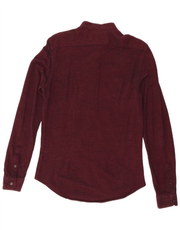 Zara Slim-Fit-Hemd für Herren, Größe S, Kastanienbraun