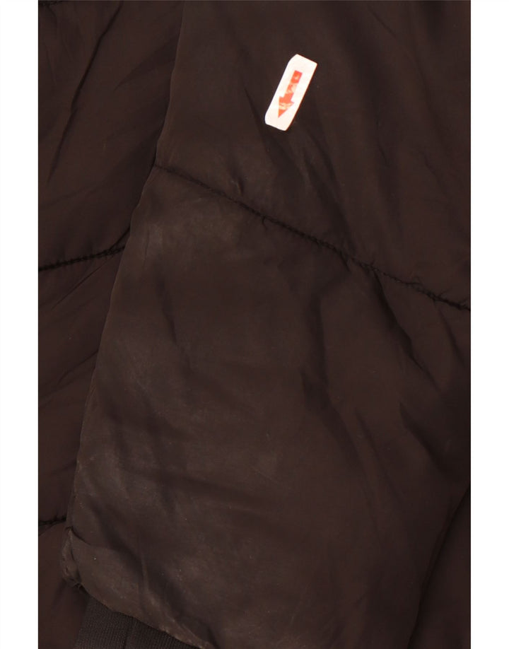 Topshop Damen Übergroße wattierte Jacke UK 12 Mittelschwarzes Polyester