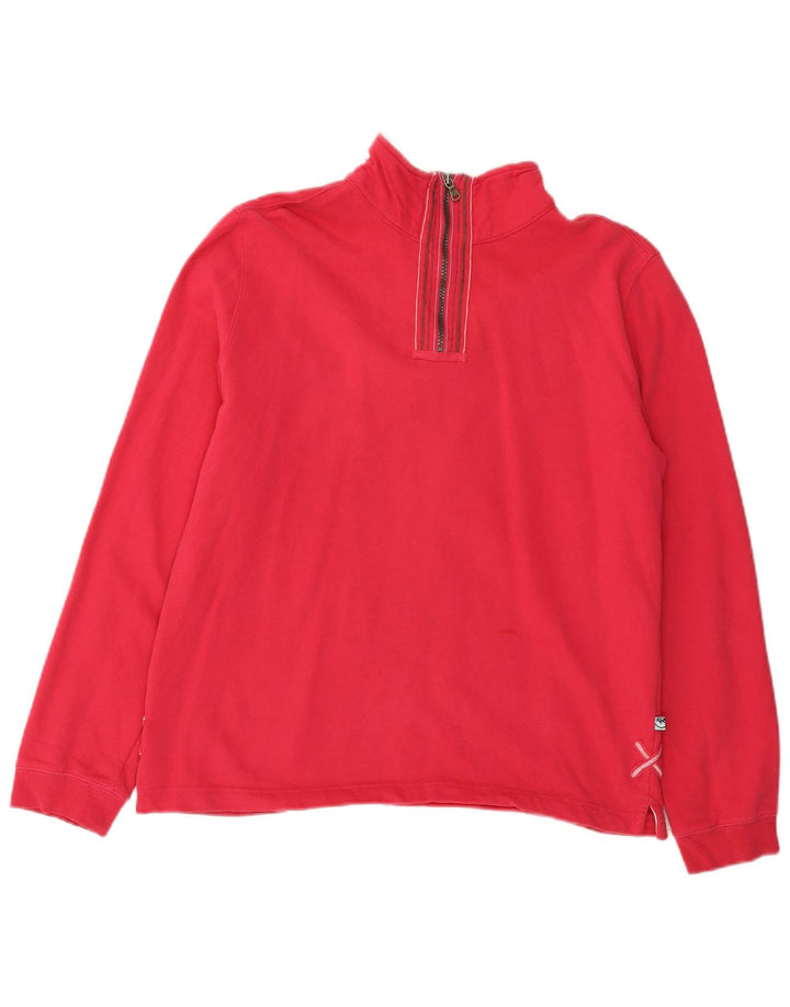White Stuff Damen-Sweatshirt mit Reißverschluss am Hals, UK 12, mittelrosa, Baumwolle
