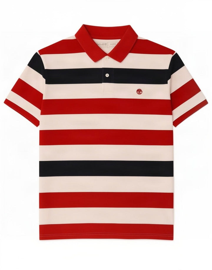 Timberland Herren-Poloshirt mit normaler Passform, mittelgroß, mehrfarbig, gestreift, Baumwolle