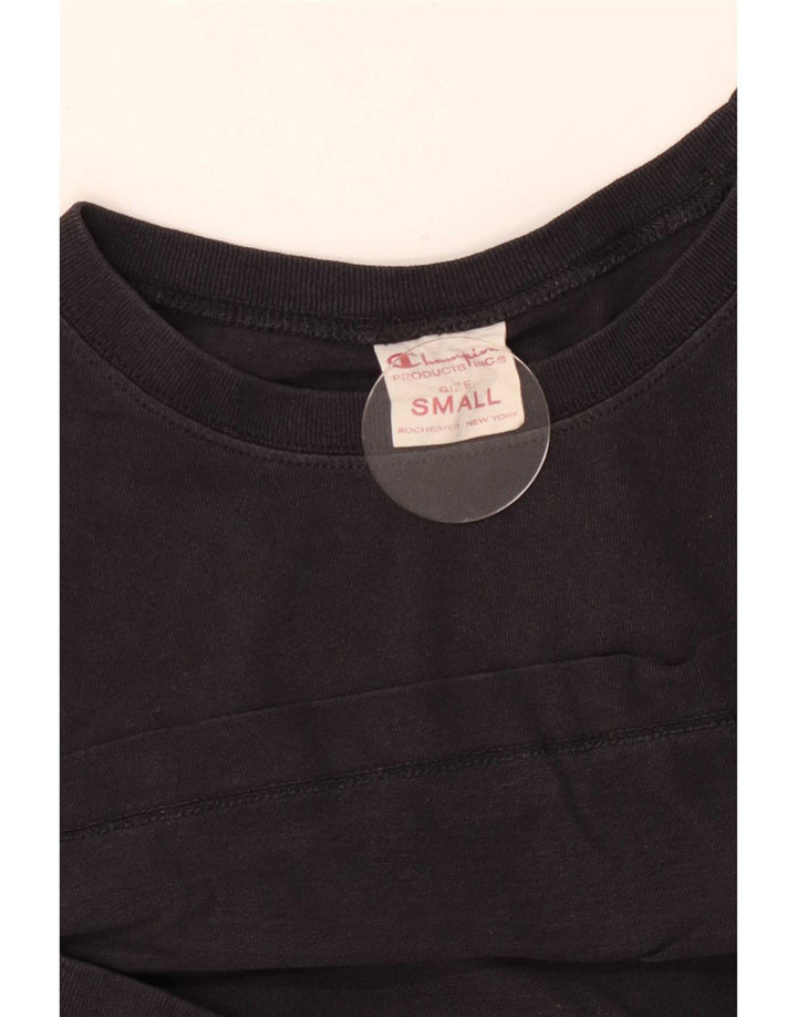 Champion Damen Grafik-T-Shirt-Oberteil UK 10 Small Schwarz