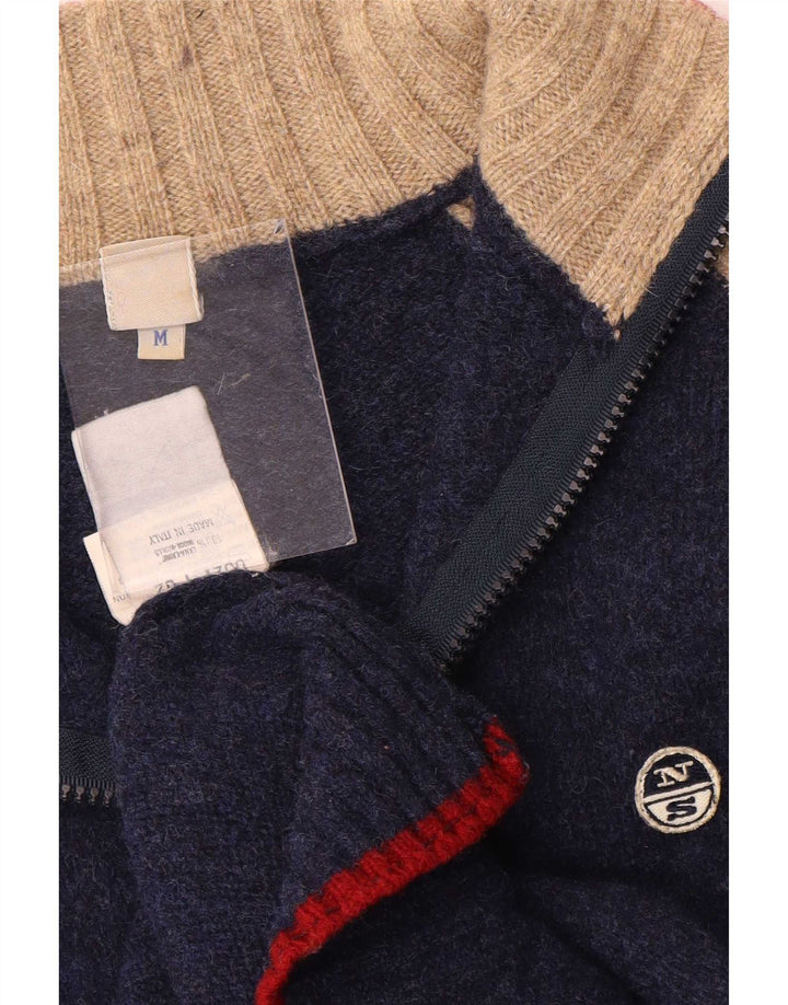 North Sails Herren-Pullover mit Reißverschluss am Hals, mittlere marineblaue Colourblock-Wolle