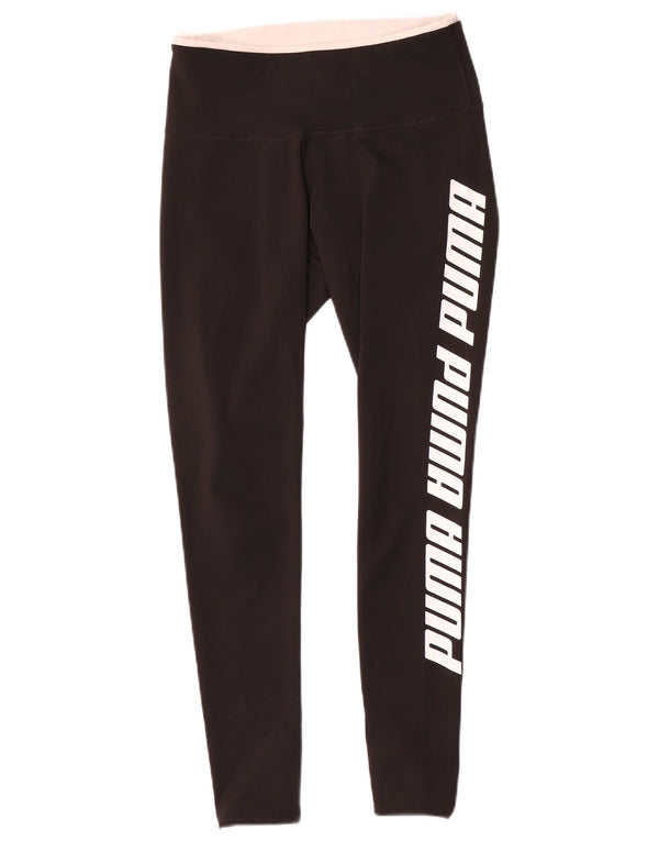 Puma Womens Graphic Leggings UK 10 Small Schwarz Polyester