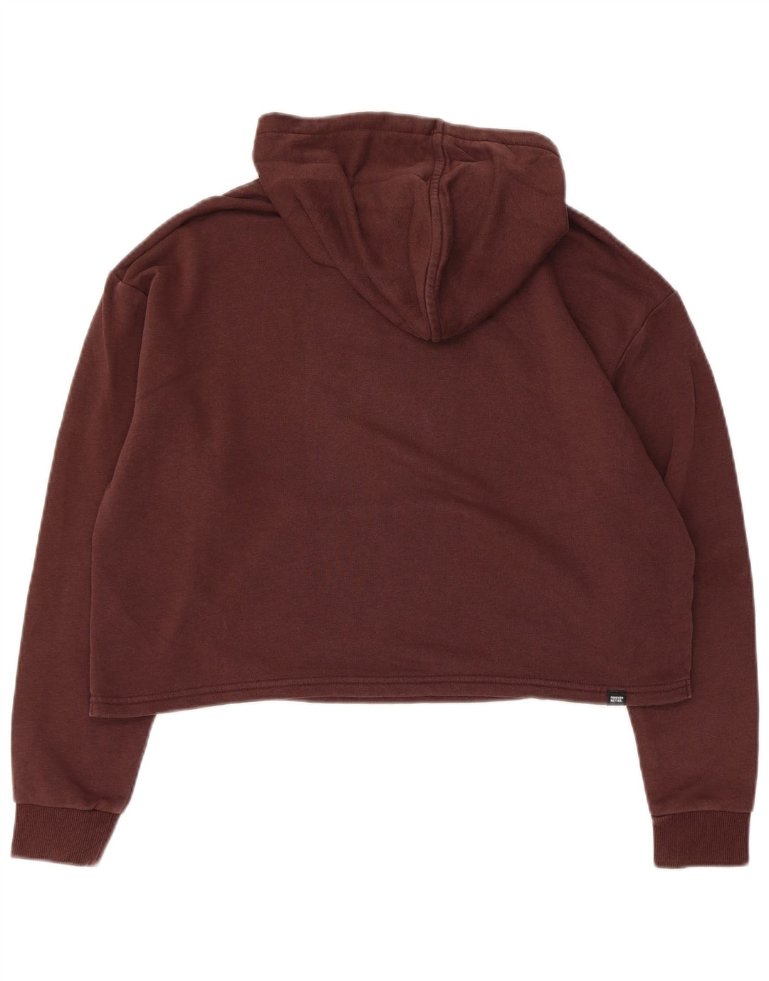 Puma Womens Crop Oversized Hoodie Pullover UK 10 Small Braune Baumwolle