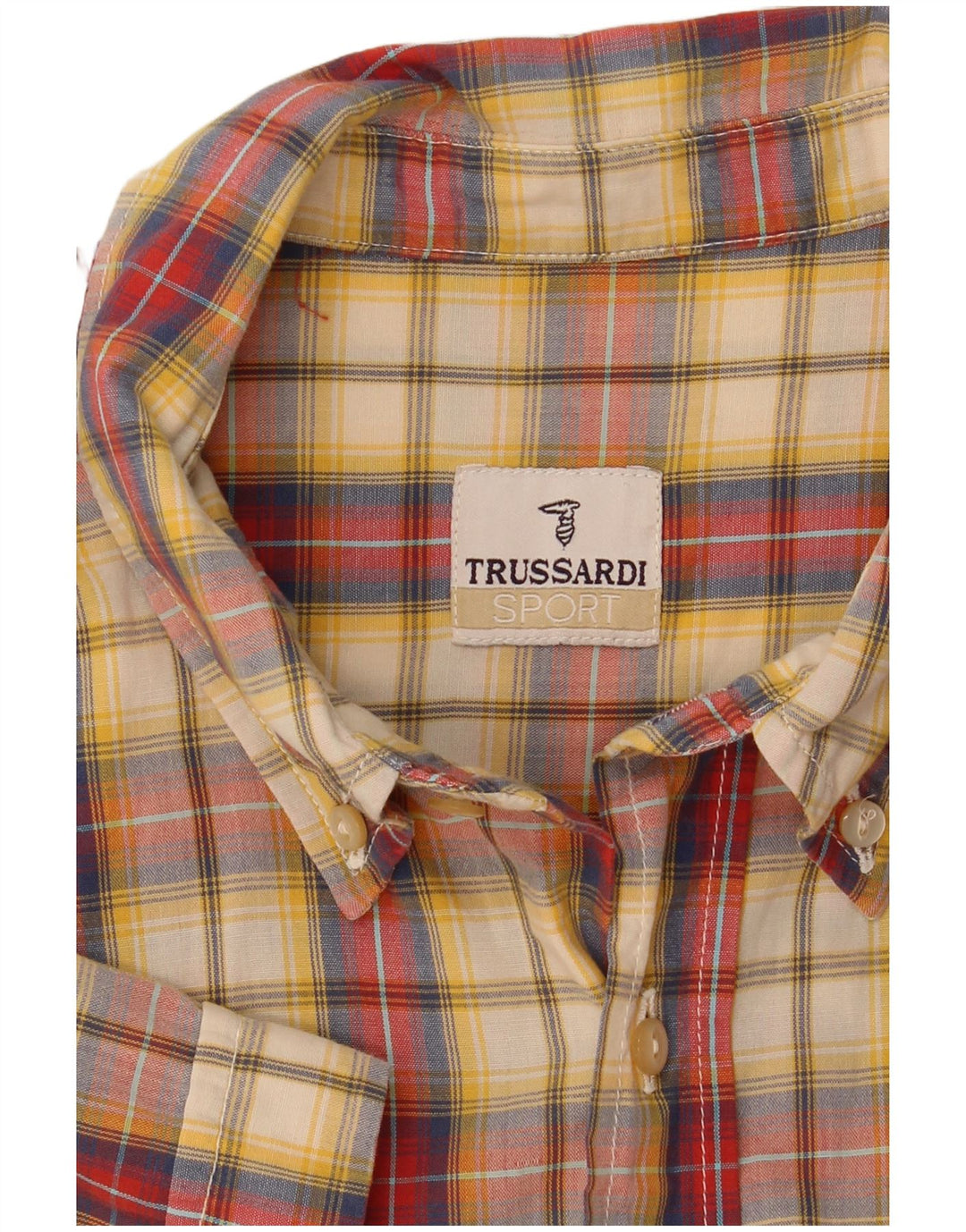 Trussardi Herren-Kurzarmhemd Medium Mehrfarbig kariert