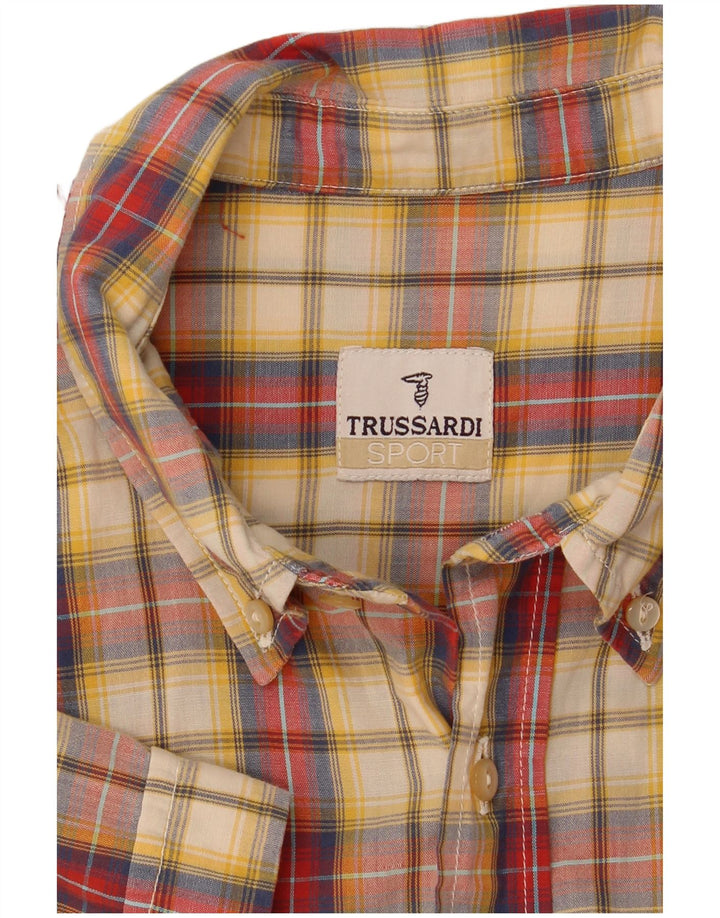 Trussardi Herren-Kurzarmhemd Medium Mehrfarbig kariert