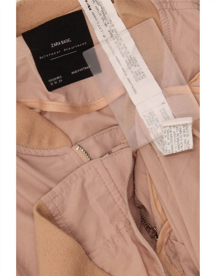 Zara Damen Übergroße Bomberjacke UK 6 XS Rosa Polyester