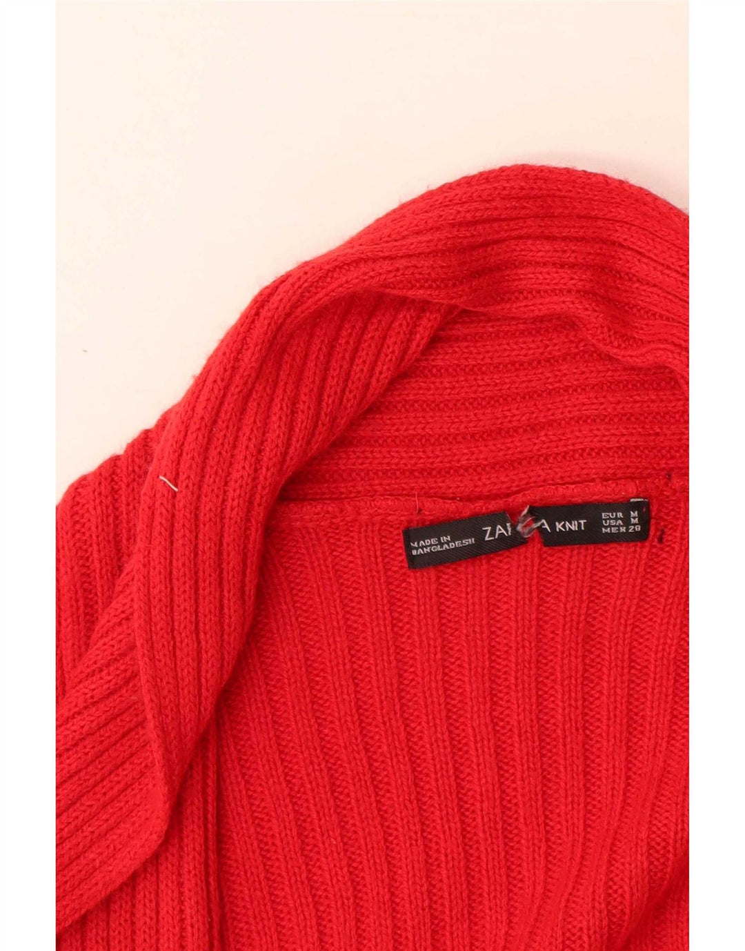 Zara Damen-Cardigan-Pullover UK 12 Mittelrotes Acryl
