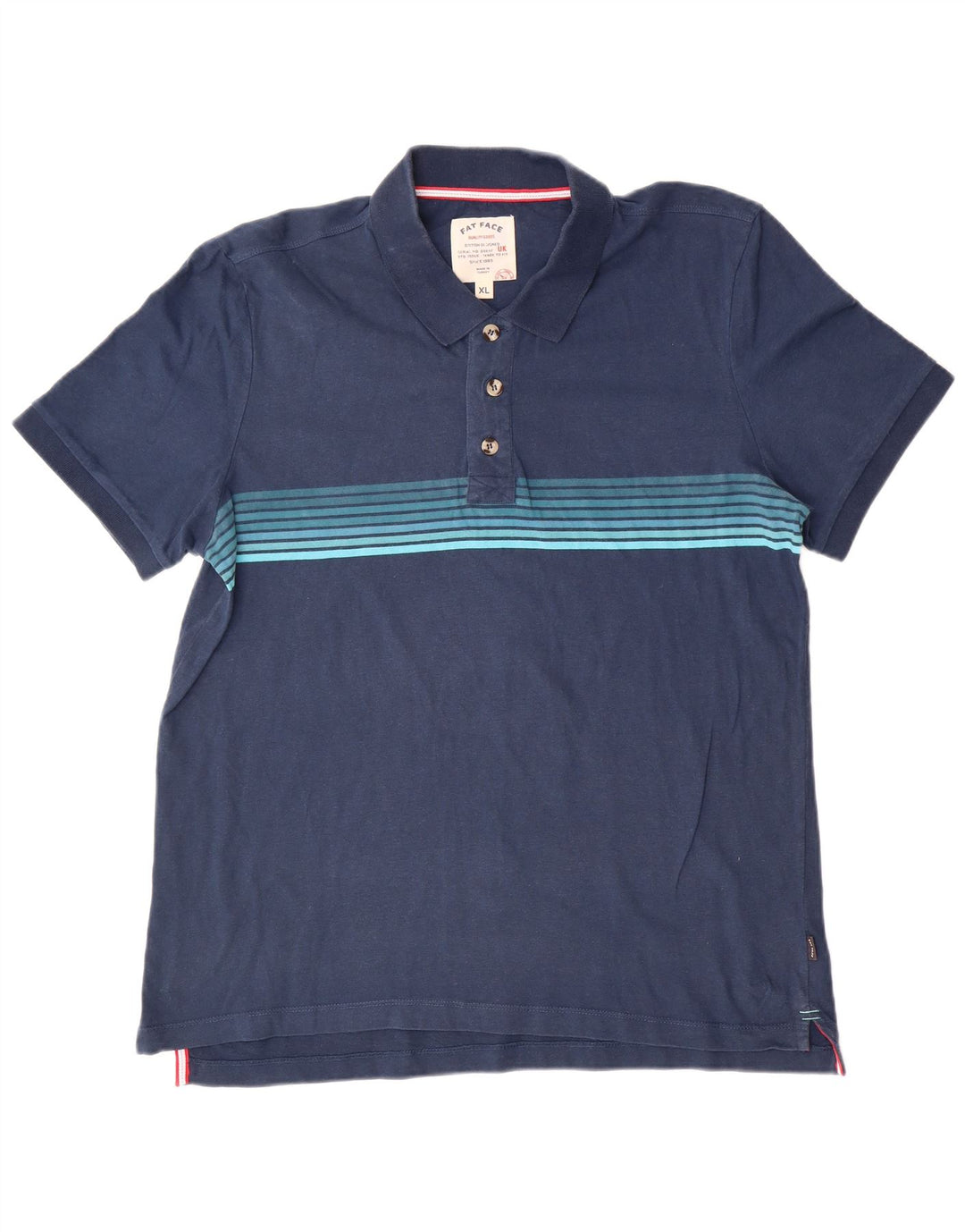 Fat Face Herren Poloshirt XL Marineblau gestreift