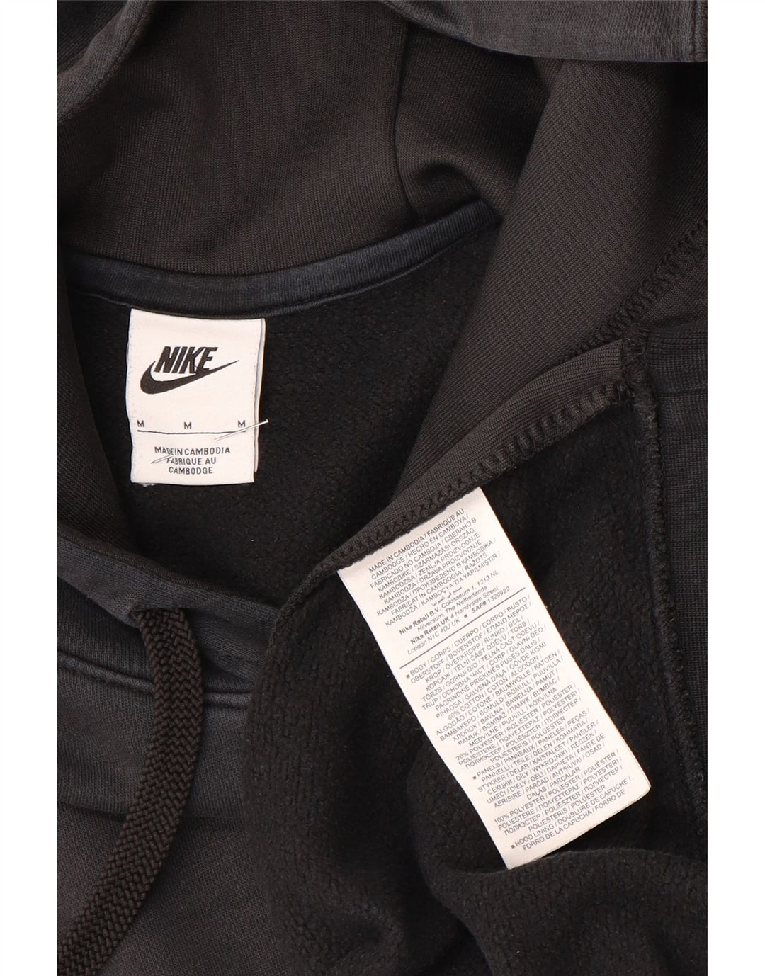 Nike Herren-Kapuzenpullover mit Grafik, Mittelschwarz, Farbblock-Polyester