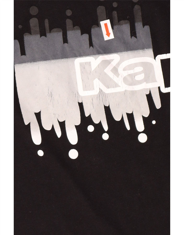 KAPPA Herren Grafik T-Shirt Top 2XL Schwarz Baumwolle