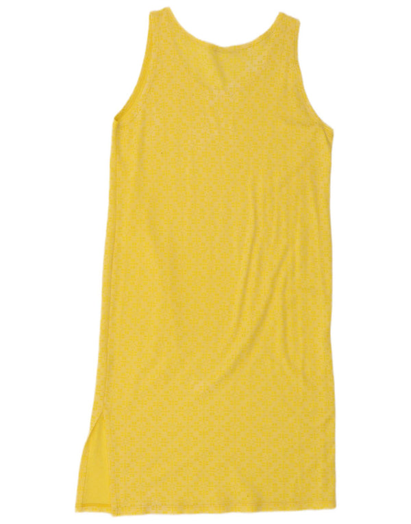 Marella Ärmelloses T-Shirt-Kleid für Damen, UK 14, mittelgelbe Paisley-Baumwolle