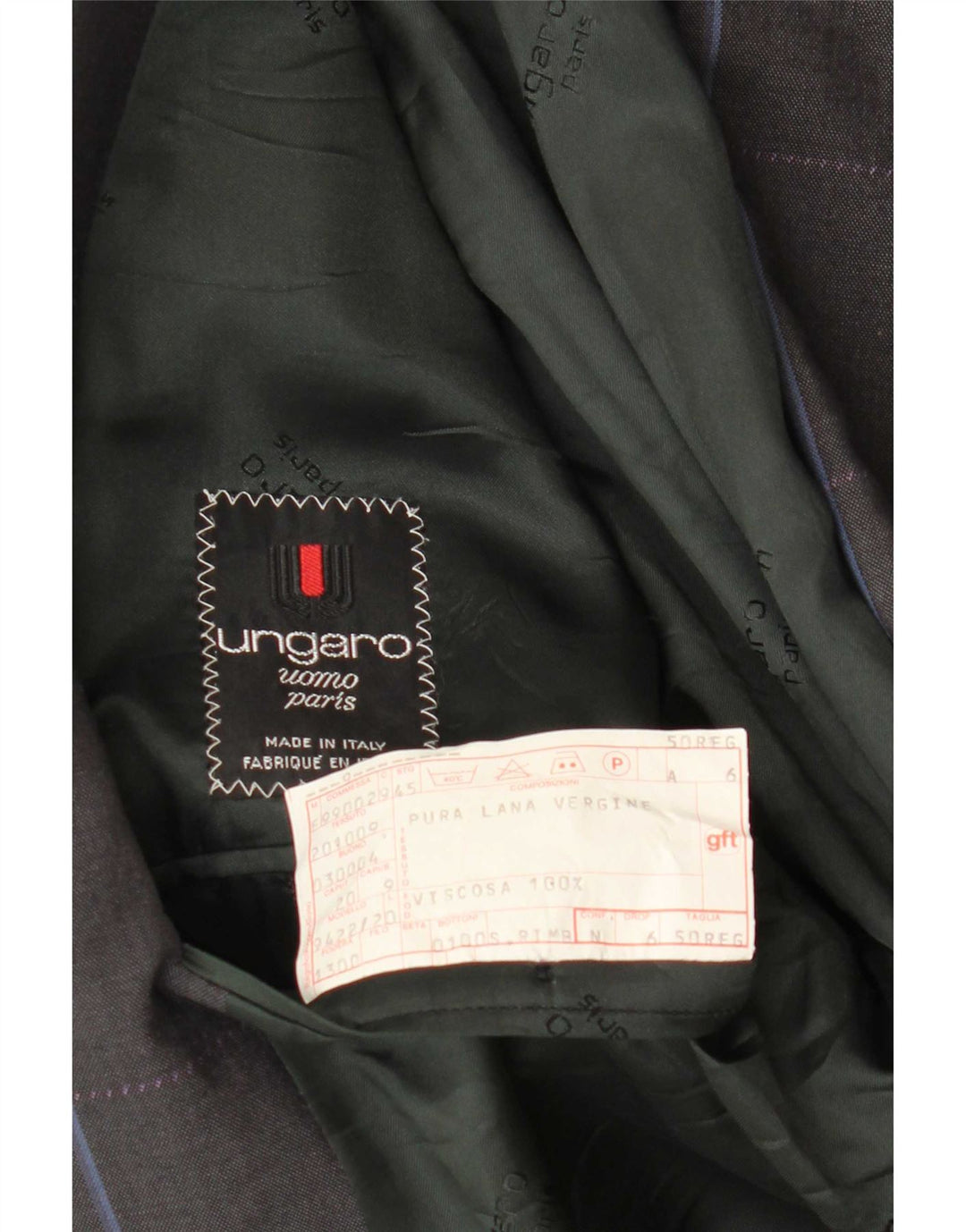 Ungaro Herren-Blazer, zweireihig, IT 50, groß, grau, Nadelstreifen