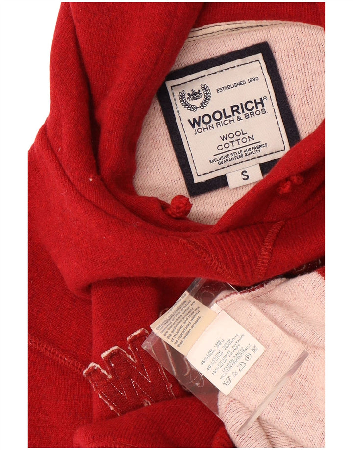 Woolrich Herren-Pullover mit grafischer Kapuze, kleine rote Wolle