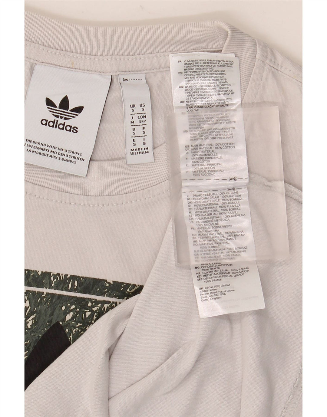 Adidas Herren Grafik T-Shirt Top Small Weiß Baumwolle