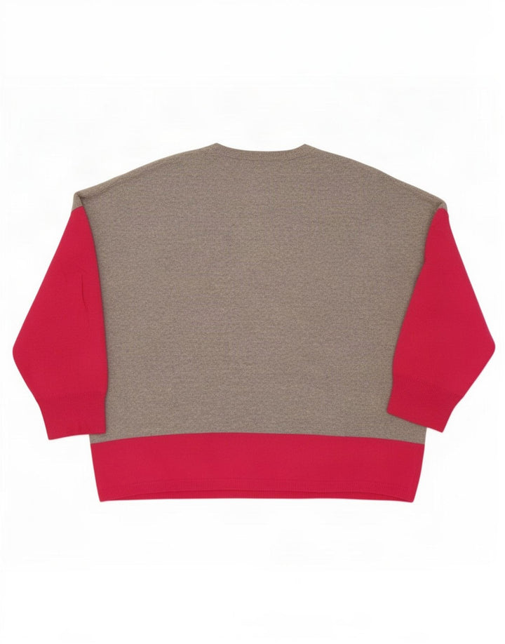 Cocoa Damen-Pullover mit Rundhalsausschnitt, UK 14, Mittelgrau, Farbblock