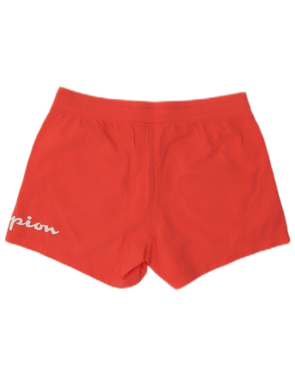 Champion Womens Graphic Sport Shorts UK 14 Mittelorange Baumwolle