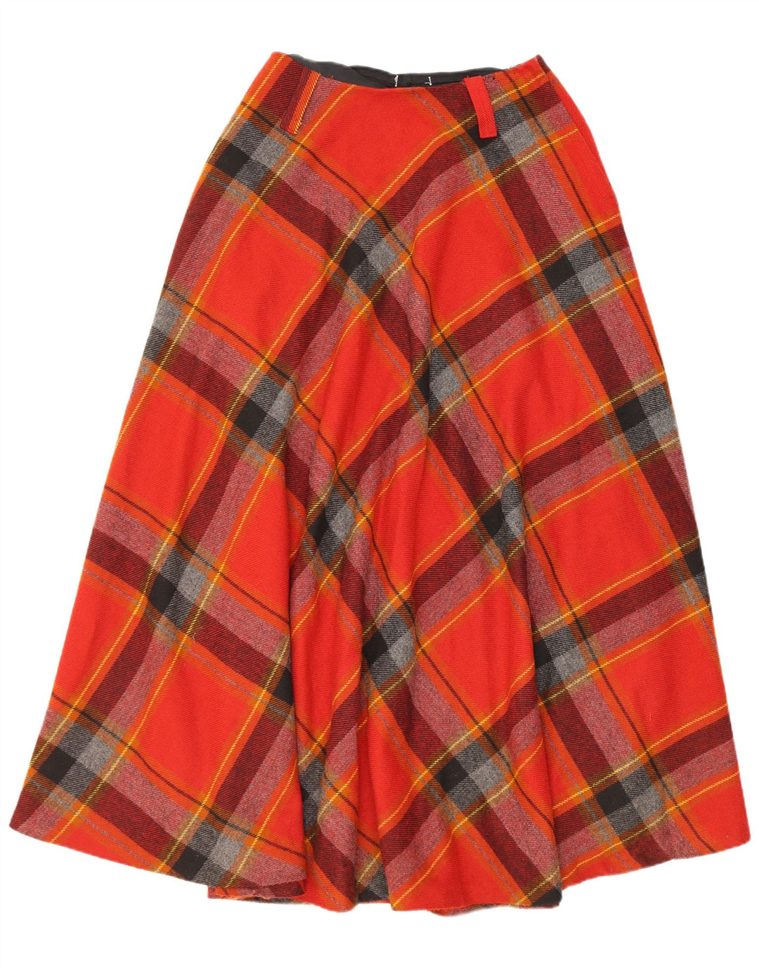 Vintage Damen ausgestellter Rock W28 Mittelrot kariert