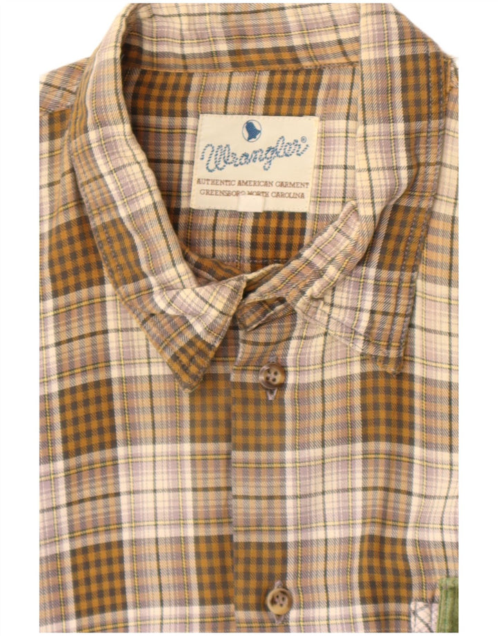 Wrangler Herren-Flanellhemd XL, braun kariert