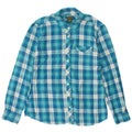 EDDIE BAUER Damen Flanellhemd UK 10 Small Blue Check Baumwolle