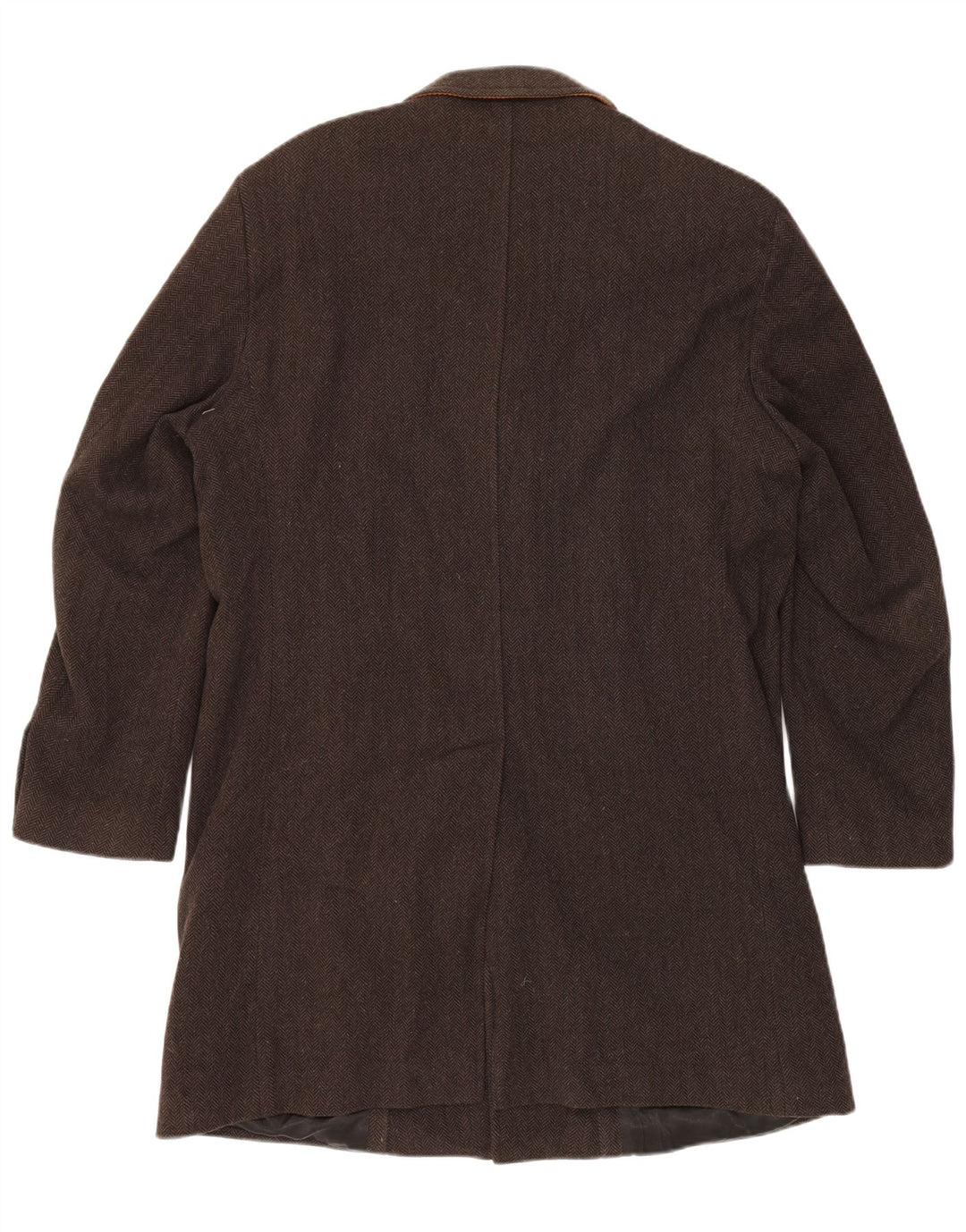 GANT Herrenmantel UK 42 XL Braune Wolle mit Fischgrätenmuster