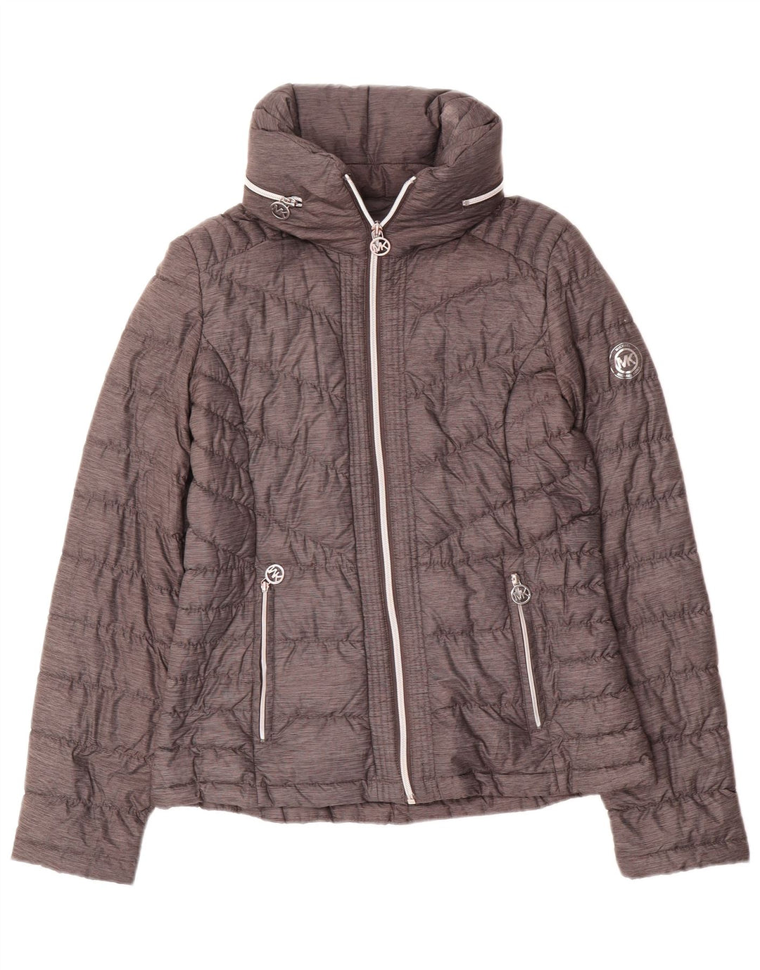 Michael Kors Damen Wattierte Jacke UK 10 Small Graues Nylon