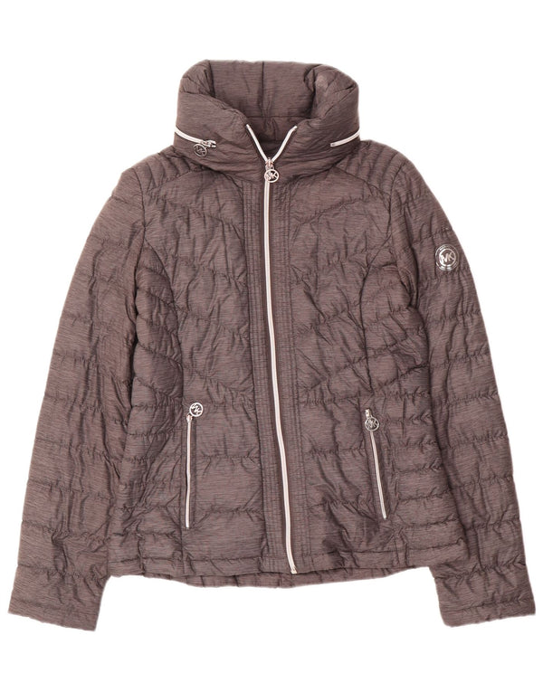 Michael Kors Damen Wattierte Jacke UK 10 Small Graues Nylon