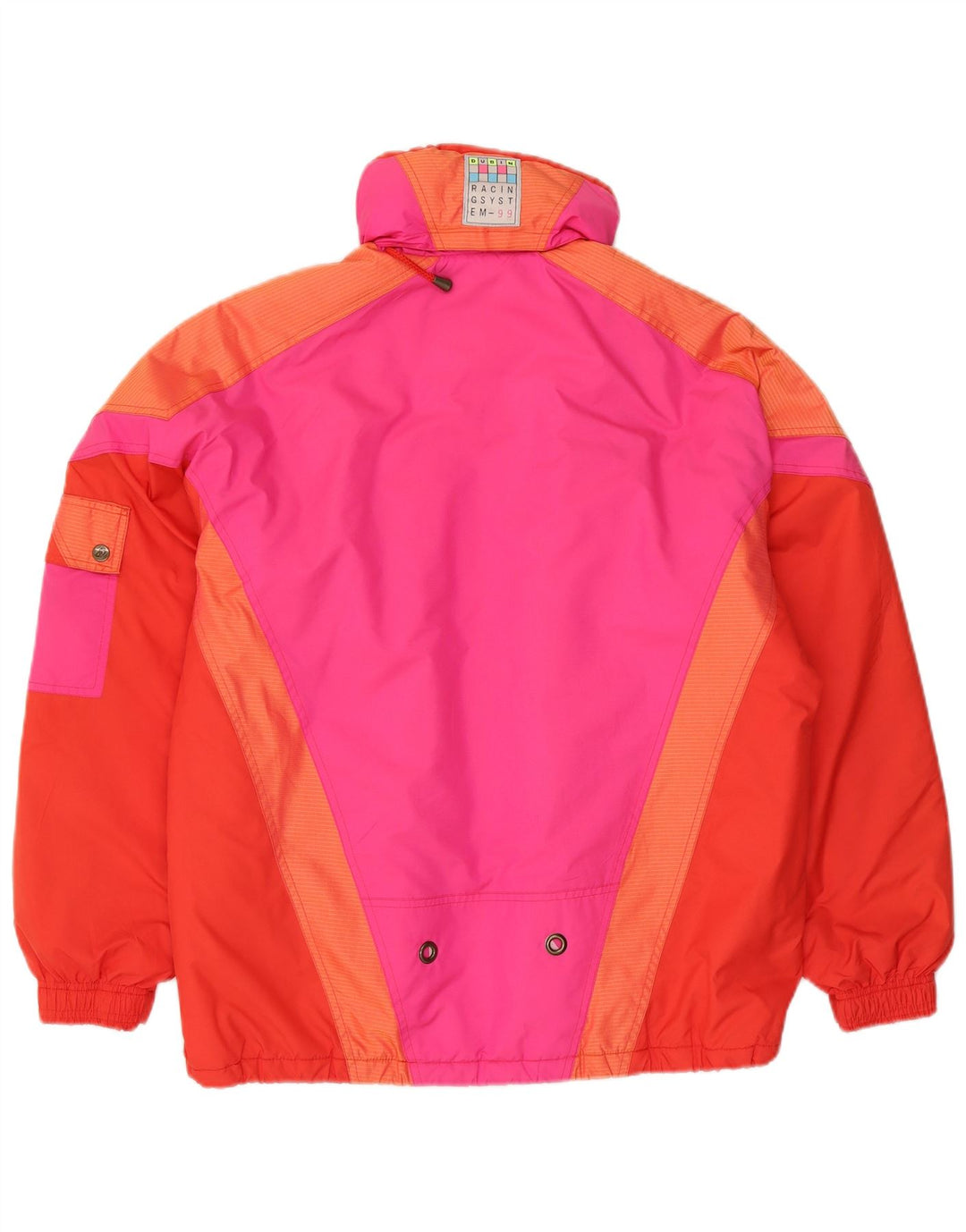 Vintage Herren-Skijacke mit Kapuze, Größe 46, klein, mehrfarbig, Farbblock