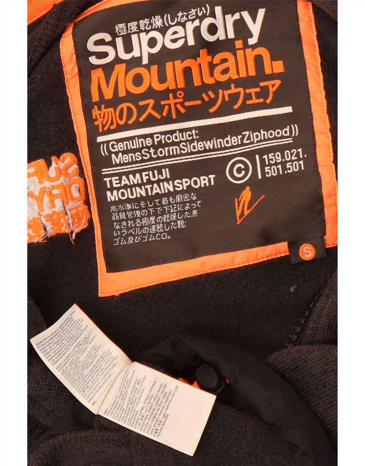 Superdry Herren-Bomberjacke mit Kapuze, UK 36, Größe S, grau geflecktes Polyester