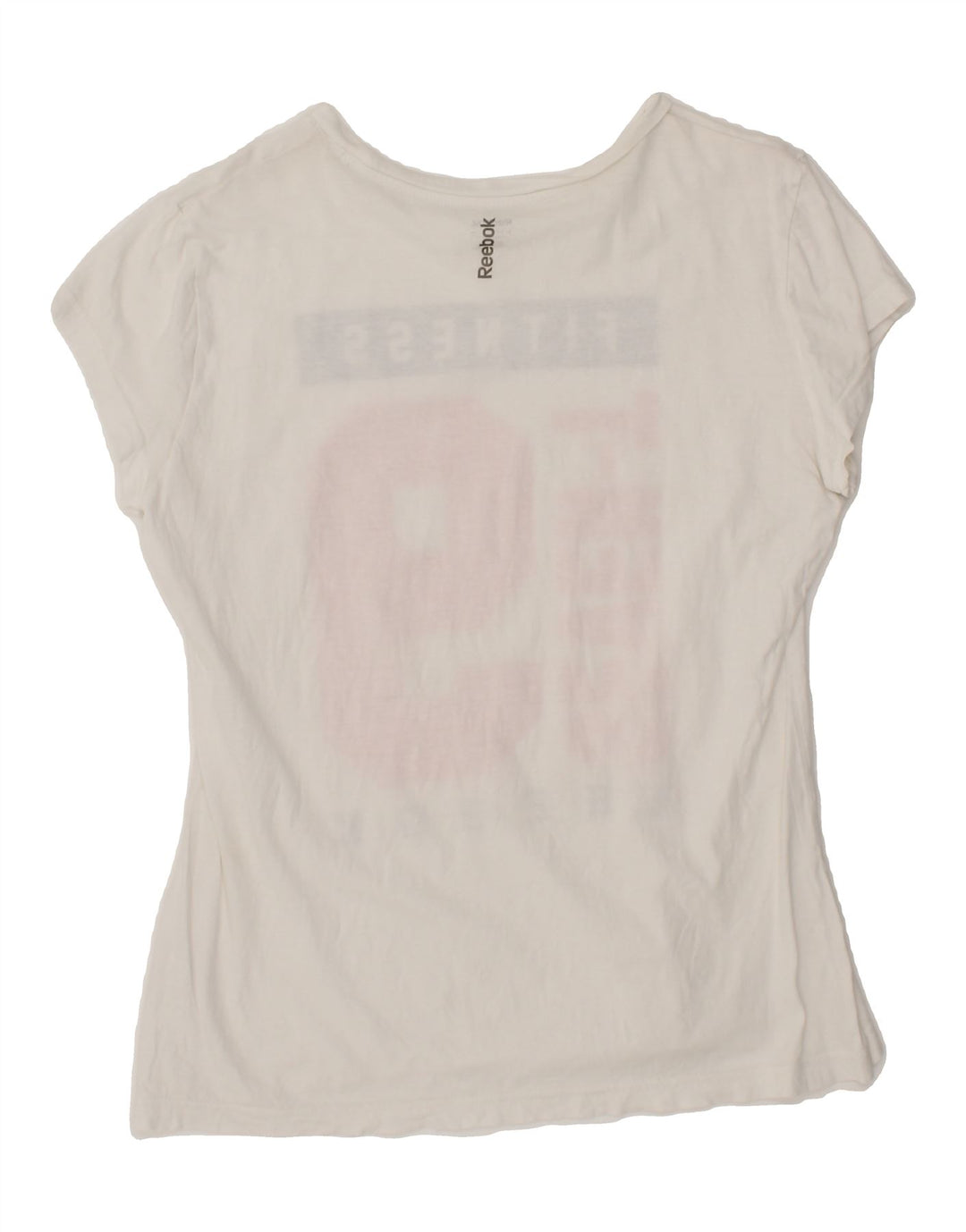 REEBOK Womens Graphic T-Shirt Top UK 16 Large White Vintage Reebok and Second-Hand Reebok from Messina Hembry 