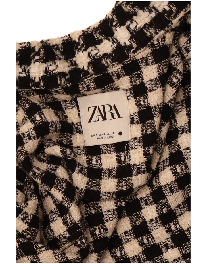 Übergroßes Overshirt-Hemd von ZARA für Damen, Gr. 10, Größe S, Schwarz, Hahnentrittmuster