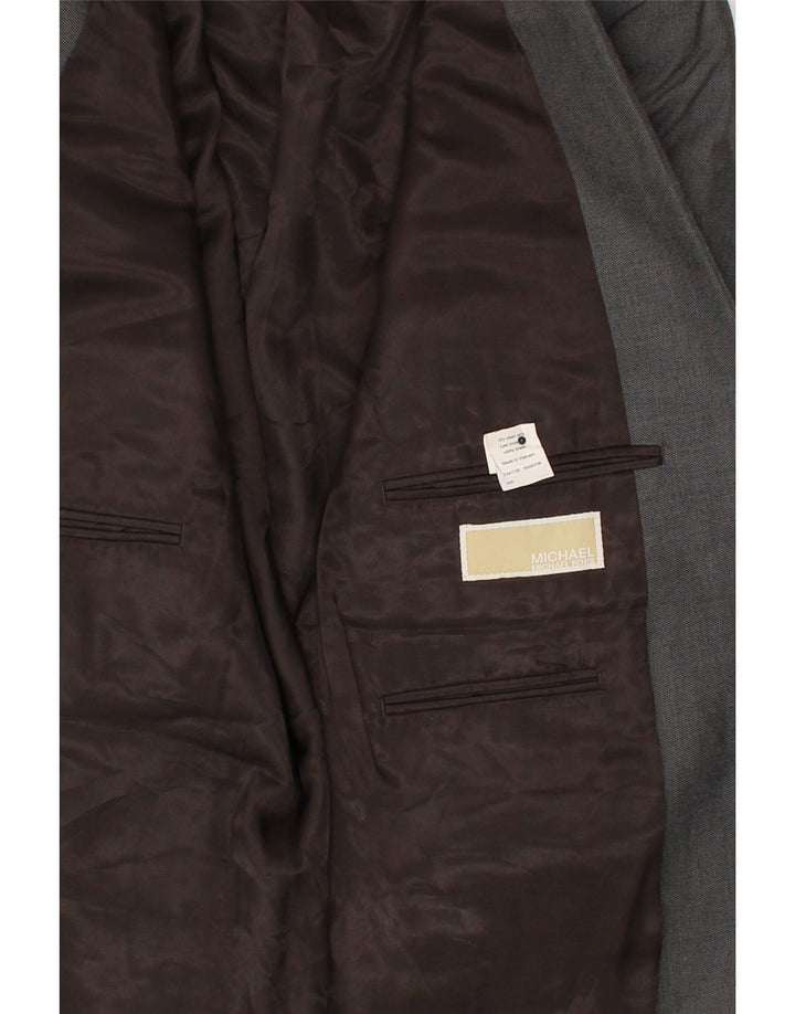 MICHAEL KORS Mens 2 Button Blazer Jacket UK 42 XL Grey Polyester Vintage Michael Kors and Second-Hand Michael Kors from Messina Hembry 