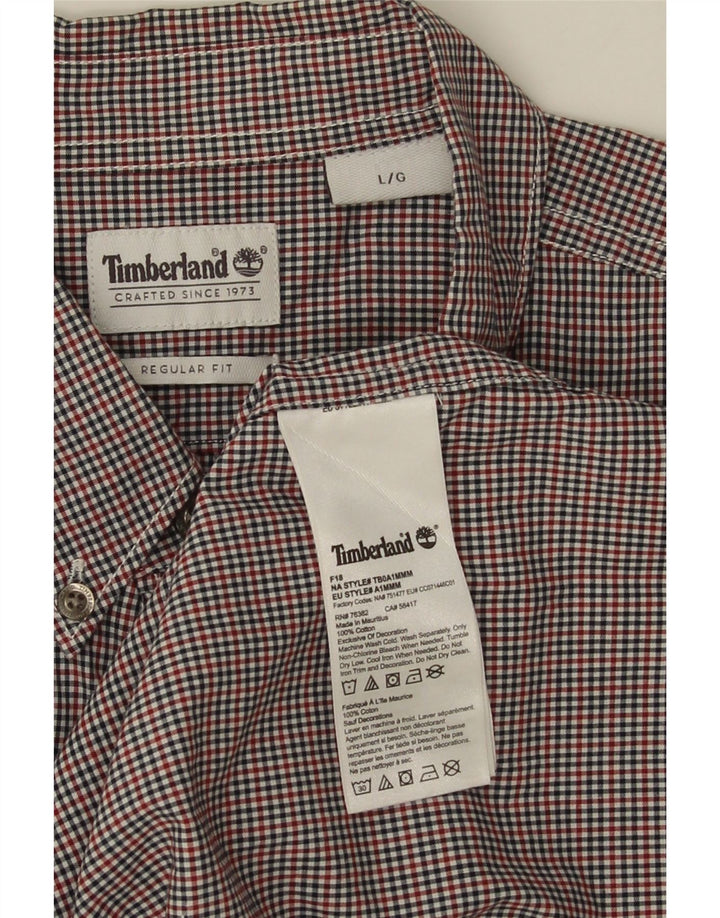 Timberland Herren-Hemd mit normaler Passform, groß, mehrfarbig, Gingham-Baumwolle
