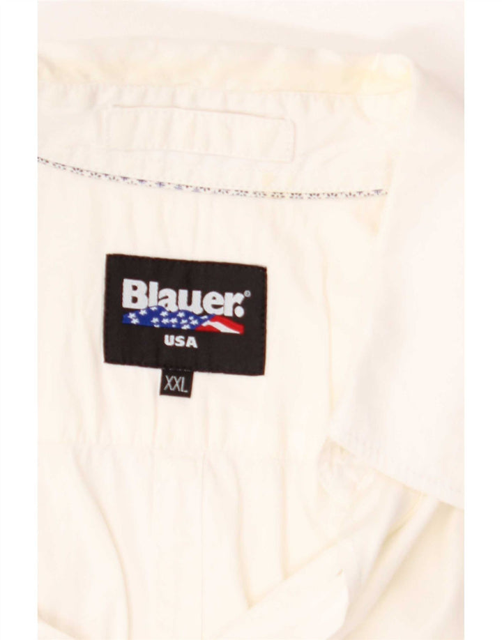 Blauer Herrenhemd 2XL Weiß