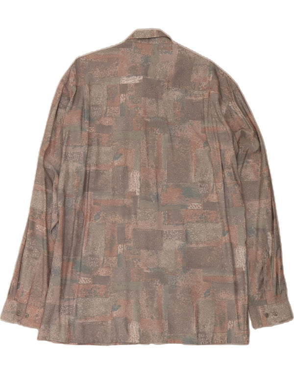 VINTAGE Mens Shirt Large Multicoloured Patchwork Polyester