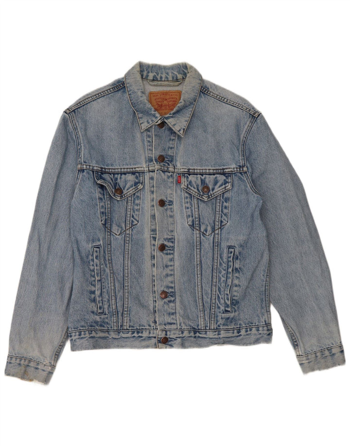 Levi's Herren Jeansjacke UK 38 Mittelblaue Baumwolle
