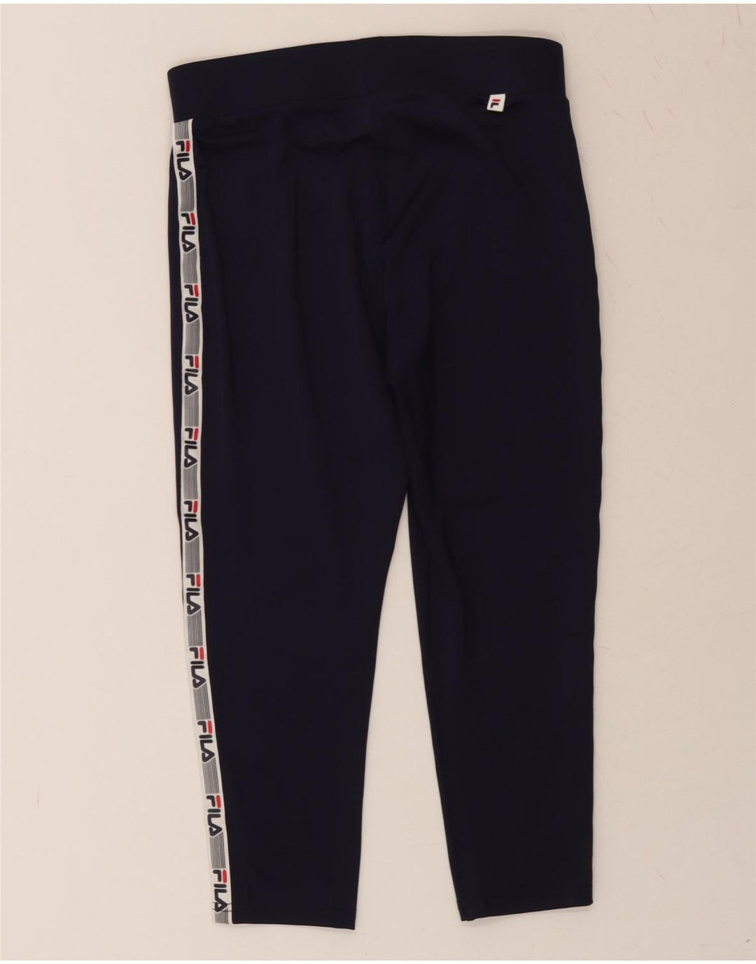 FILA Womens Graphic Leggings UK 10 Small  Navy Blue Polyester Vintage Fila and Second-Hand Fila from Messina Hembry 